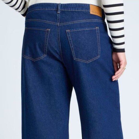 NWT Eloquii Wide Leg Dark Denim Jeans - Picture 4 of 8